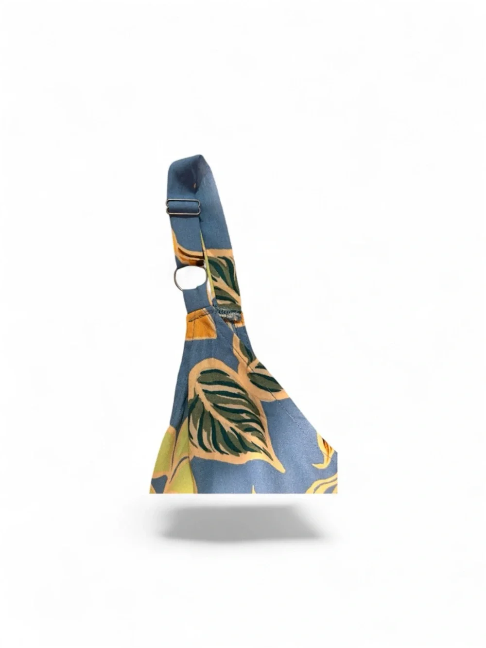 Mahina Blue Floral Swim Coverup or Spring Dress with Yellow & Green Leaf Print - Picture 6 of 6